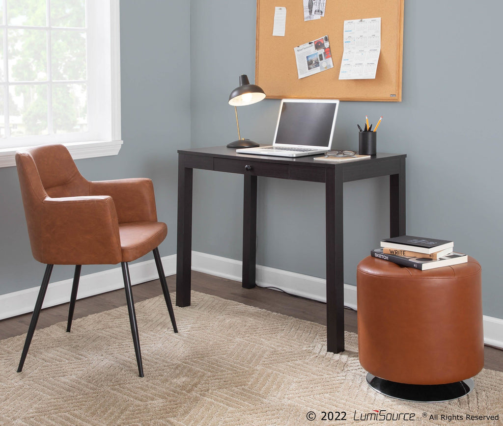 Andrew Chair - Set of 2 - Black Steel, Camel PU