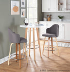 Ahoy 26" Fixed-Height Counter Stool - Set of 2 - Zebra Wood, Chrome, Grey Fabric