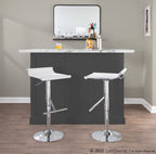 Mirage Ale Adjustable Barstool - Chrome, White Mesh