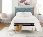 Braided Matisse Headboard - Black Metal, Blue Fabric