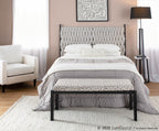 Braided Matisse Headboard - Black Metal, Cream Fabric