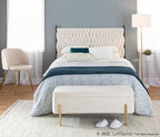 Braided Matisse Headboard - Black Metal, Cream Sherpa Fabric