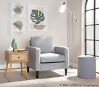 Marcel Floor Lamp - White Marble, Nickel Metal, Frosted Glass, Clear Glass
