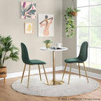 Pebble Table - Gold Metal, White Mdf