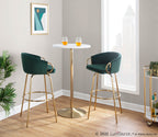 Pebble Table - Gold Metal, White Mdf