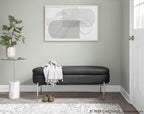 Chloe Storage Bench - Chrome, Black PU