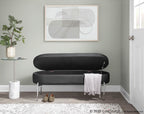 Chloe Storage Bench - Chrome, Black PU