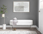 Chloe Storage Bench - Chrome, White PU
