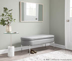 Chloe Storage Bench - Chrome, Grey PU