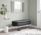 Chloe Storage Bench - Chrome, Black PU