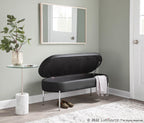 Chloe Storage Bench - Chrome, Black PU