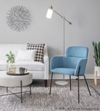 Marcel Floor Lamp - White Marble, Nickel Metal, Frosted Glass, Clear Glass
