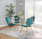 Keyhole Dining Chair - Set of 2 - Gold Metal, Green Velvet