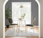 Keyhole Dining Chair - Set of 2 - Gold Metal, Black Velvet