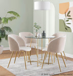 Cece Dinette Table - Gold Steel, Clear Glass