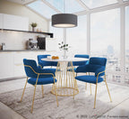 Napoli Chair - Set of 2 - Gold Metal, Blue Velvet