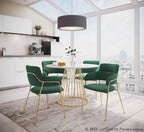 Napoli Chair - Set of 2 - Gold Metal, Emerald Green Velvet