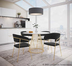 Napoli Chair - Set of 2 - Gold Metal, Black Velvet