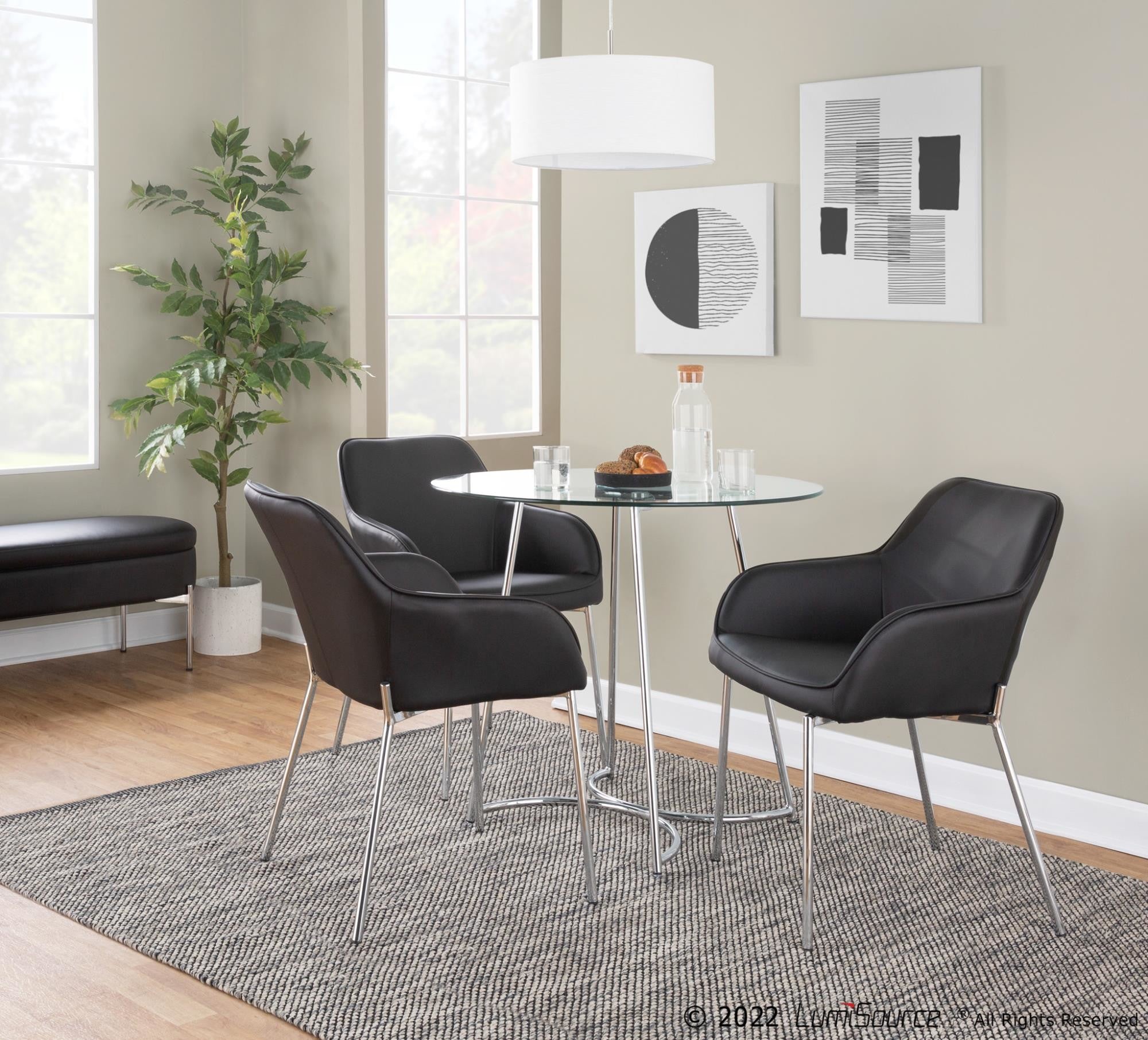 Cece Dinette Table - Chrome, Clear Glass