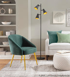 Shiraz Chair - Gold Metal, Green Velvet
