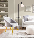 Shiraz Chair - Gold Metal, Silver Velvet