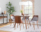 Anabelle Chair - Set of 2 - Walnut Wood, Grey Fabric