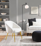 Shiraz Chair - Gold Metal, White Velvet