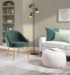Shiraz Chair - Gold Metal, Green Velvet
