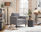 Tray Nesting Ottoman Set - Charcoal Fabric, Natural Wood