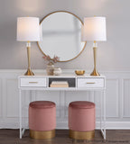 Franklin Console Table - White Metal, White Wood