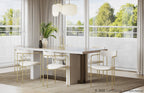 Demi Chair - Set of 2 - Gold Metal, Cream Velvet