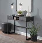 Franklin Console Table - Black Metal, Black Wood