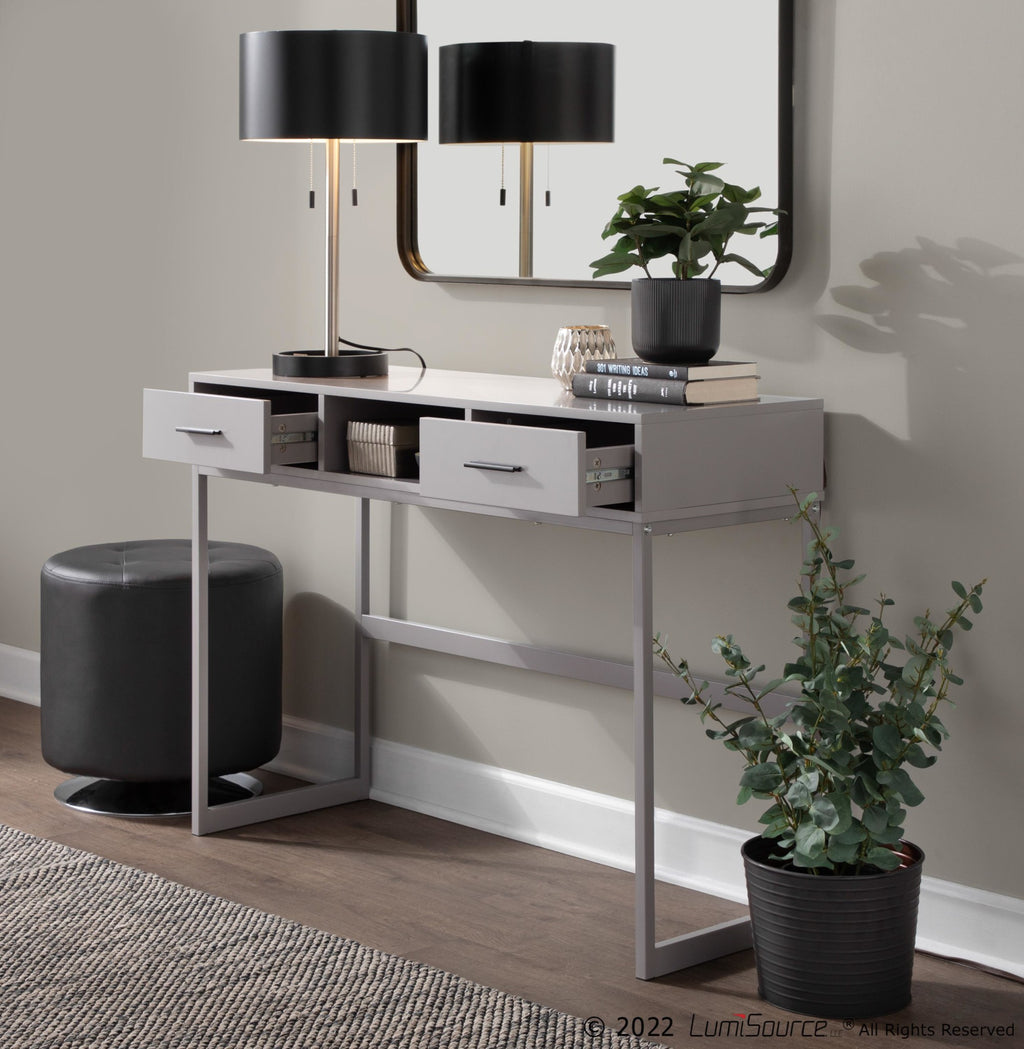 Franklin Console Table - Grey Metal, Grey Wood