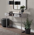 Franklin Console Table - Grey Metal, Grey Wood
