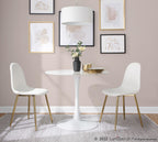 Pebble Mod Table - White Metal, White Marble Veneer