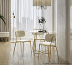 Bouton Chair - Set of 2 - Gold Metal, Cream Velvet