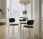 Bouton Chair - Set of 2 - Gold Metal, Black Velvet