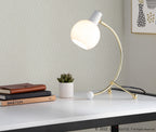 Eileen Task Lamp - Gold Metal, White Plastic