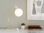 Eileen Task Lamp - Gold Metal, White Plastic