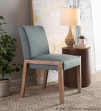 Carmen Chair - Set of 2 - Whitewashed Wood, Teal Fabric
