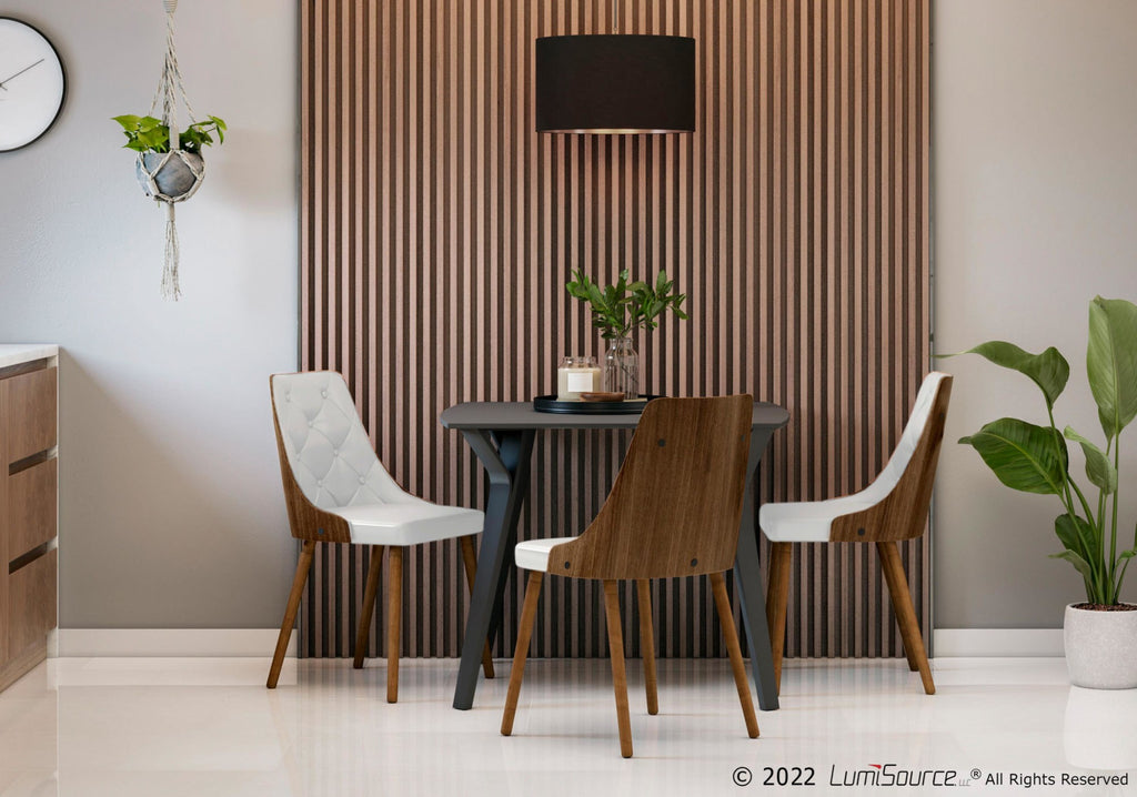 Gianna Chair - Walnut Wood , White PU