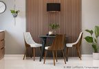 Gianna Chair - Walnut Wood , White PU