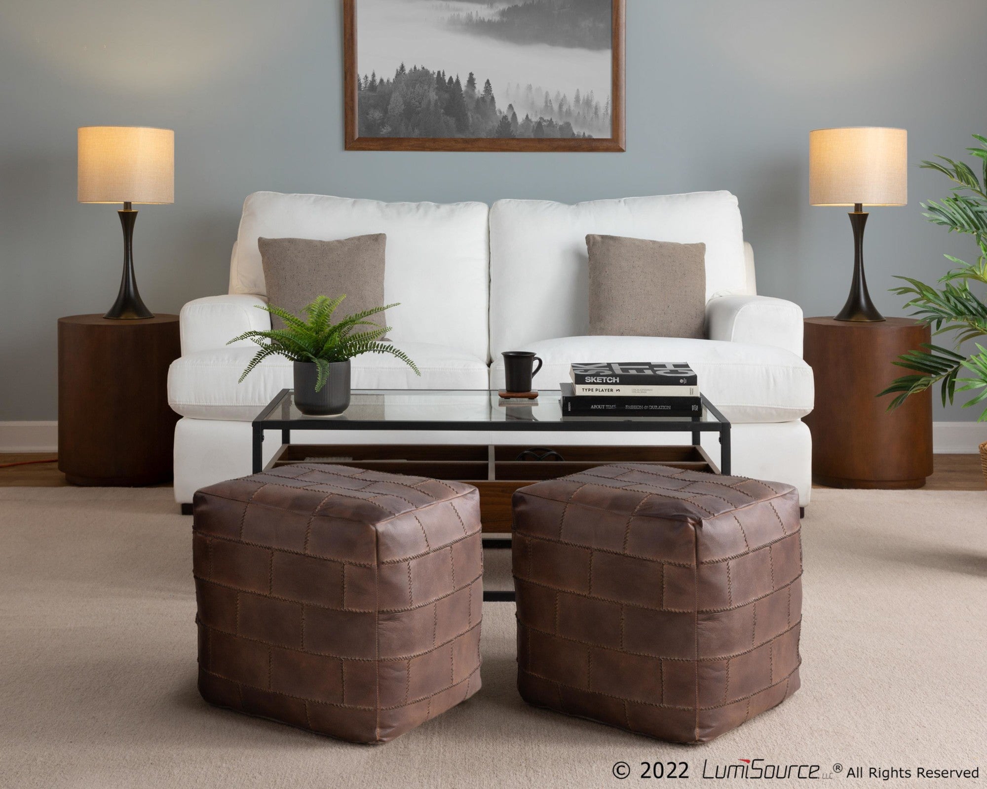 Lenuxe 24" Metal Table Lamp - Set of 2 - Oil Rubbed Bronze, Natural Linen