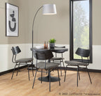 Walker Chair - Set of 2 - Black Metal, Dark Grey PU, Black Wood