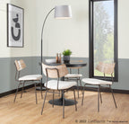 Walker Chair - Set of 2 - Brown Metal, Cream Noise Fabric, Whitewashed Wood
