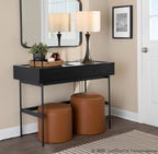 Lenuxe 24" Metal Table Lamp - Set of 2 - Oil Rubbed Bronze, Natural Linen