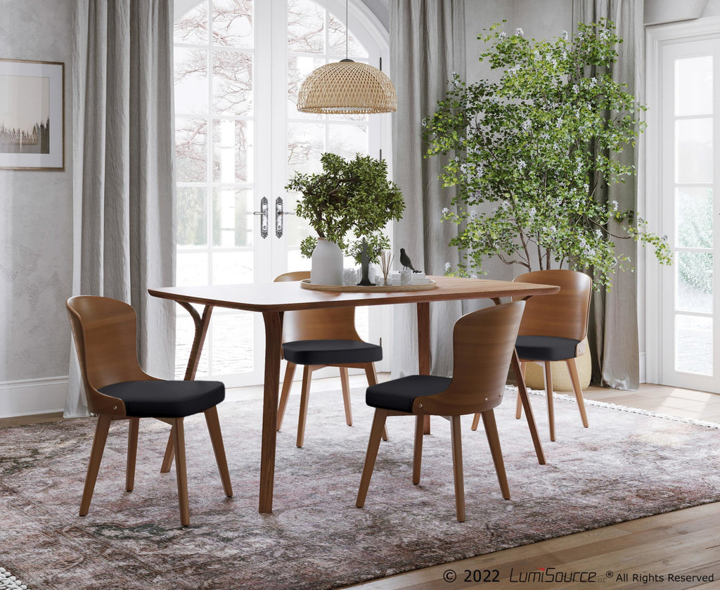 Bocello Chair - Walnut Bamboo, Black PU