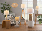 Nest Natural 10.5" Rattan Pendant Lamp - Natural Rattan, Matte White