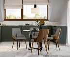 Stella Chair - Set of 2 - Walnut Wood, Light Grey Fabric