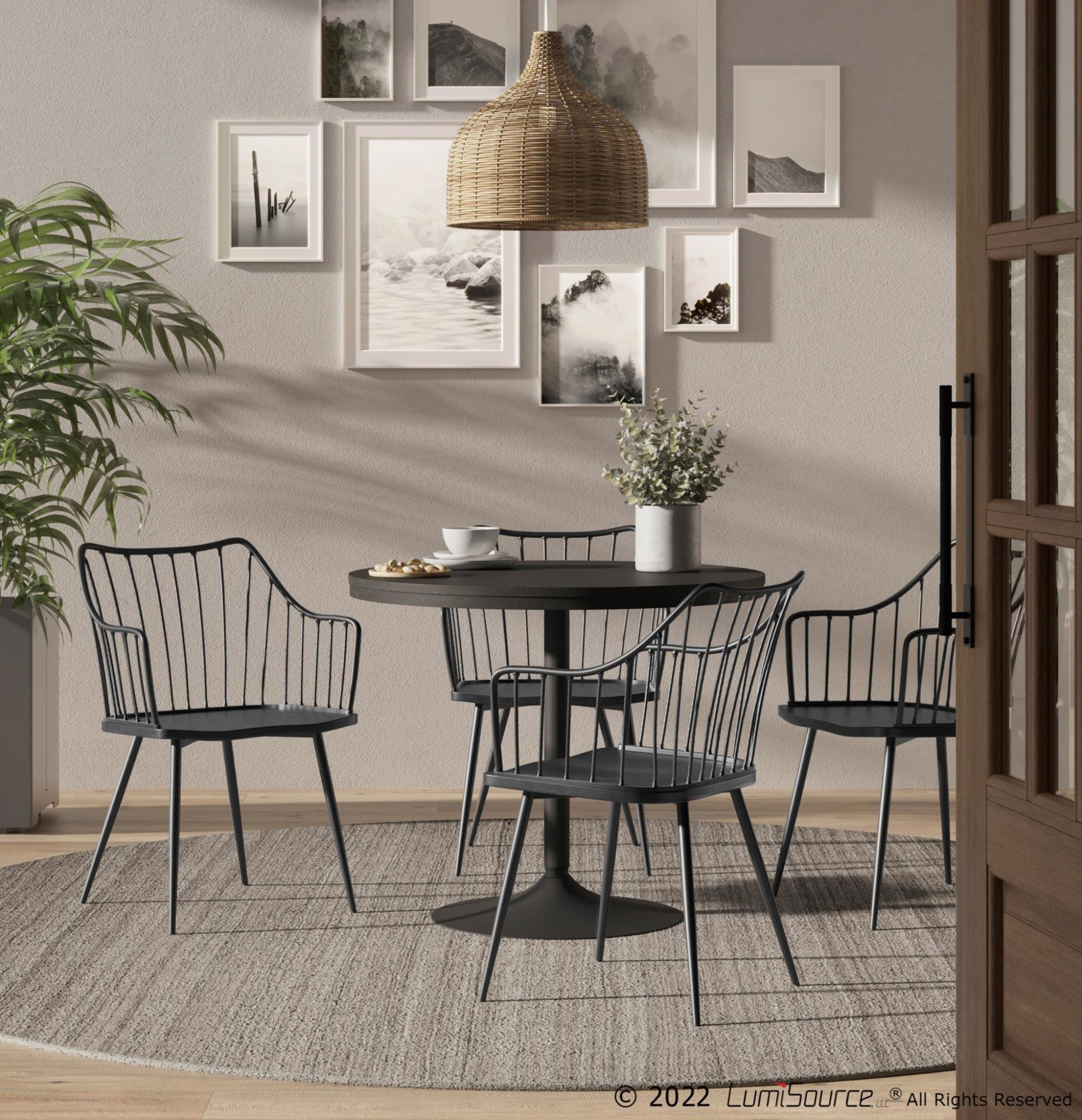 Winston Chair - Black Metal, Black Wood